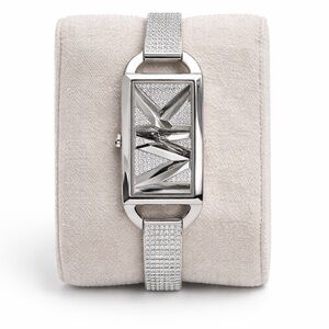 Michael Kors MK4841 Empire Pavé Crystal Silver Bangle Watch BNWT and box